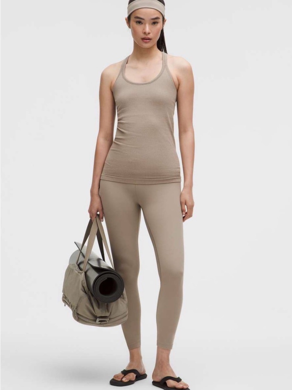 LULULEMON Ebb to Street Tank Top *Light Support, B/C Cup Warm Ash Grey Sz 6